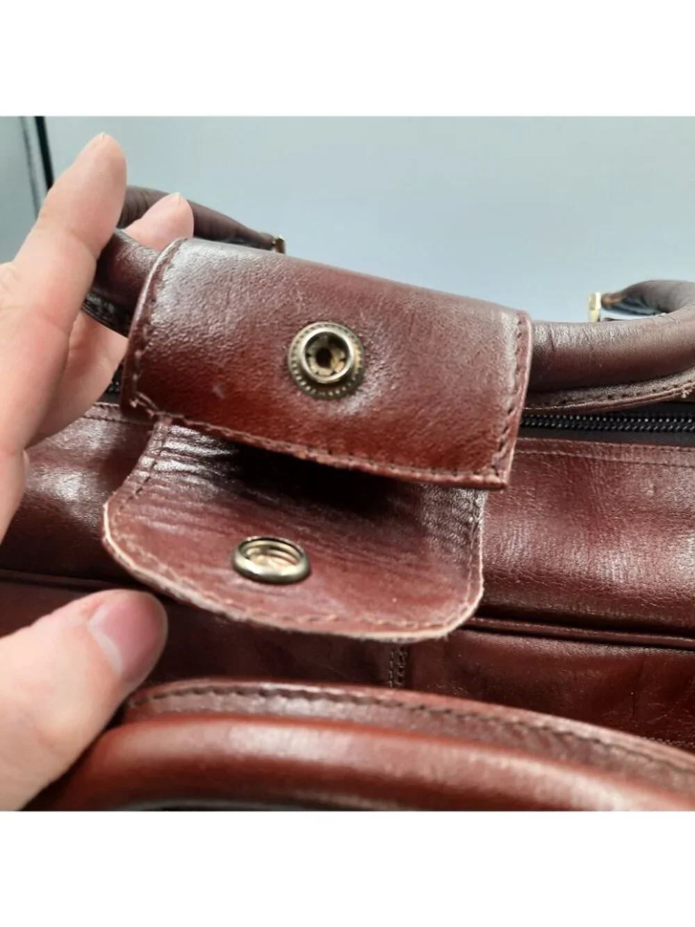 Vintage Tumi Alpha Bag Brown Leather 3 Zip Weekender Duffle Colombia 1975 RARE!